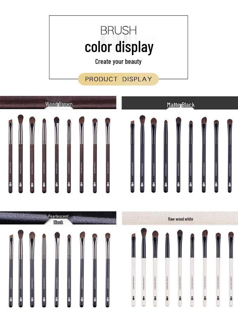 9-Piece Animal Hair Eyeshadow Brush Set