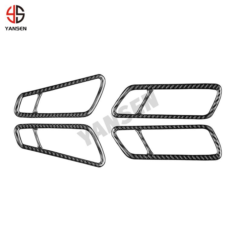 For VW Volkswagen Passat B6 2006-2011 Door Handle Frame Trim Cover Parts Soft Real Carbon Fiber Sticker Car Interior Accessories