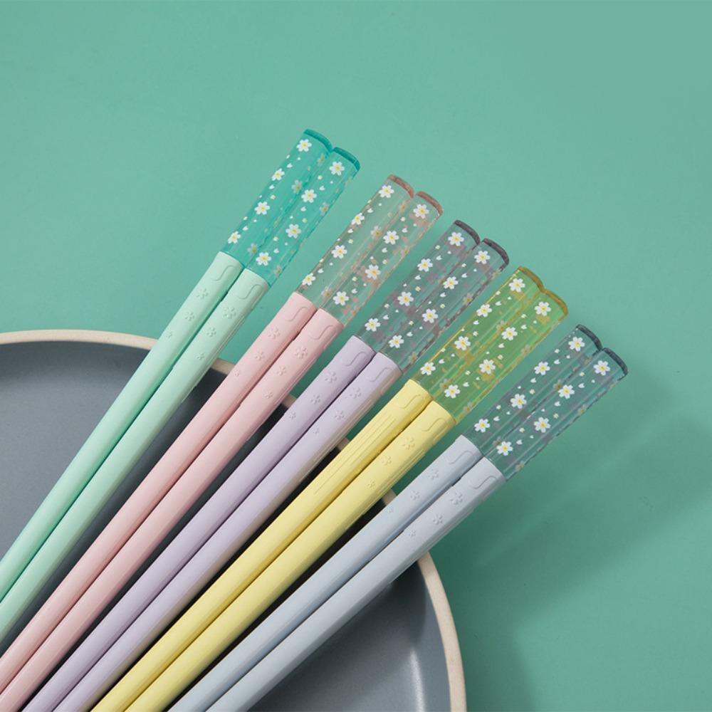 5 Paar mehrfarbige Sushi-Stäbchen Glasfaser Japanische Essstäbchen Bernstein Kirschblüten-Essstäbchen Ramen