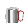 220Ml Camping Travel Stainless Steel Cup Carabiner Hook Handle Picnic Water Mug Outdoor Travel Hike Cup