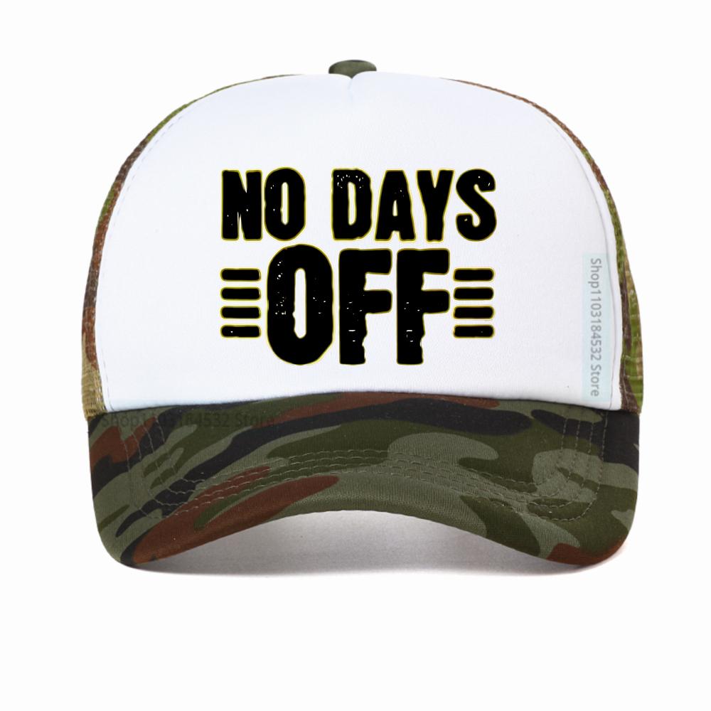 No Days Off Letter Printed Baseball Cap Men Simple Fashion Summer Sun Hat Breathable Trucker Adjustable Snapback Adjustable