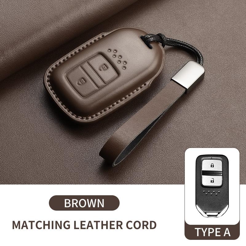 Leather Car Key Case Cover for Honda Odyssey Xrv Civic HR-V Crv Accord Integra Durable Car Key Fob Shell Decorative Accessories