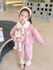 2025 New Style Baby Girls' Fleece-Lined Cartoon Outfit - Thickened Autumn/Winter Fashion