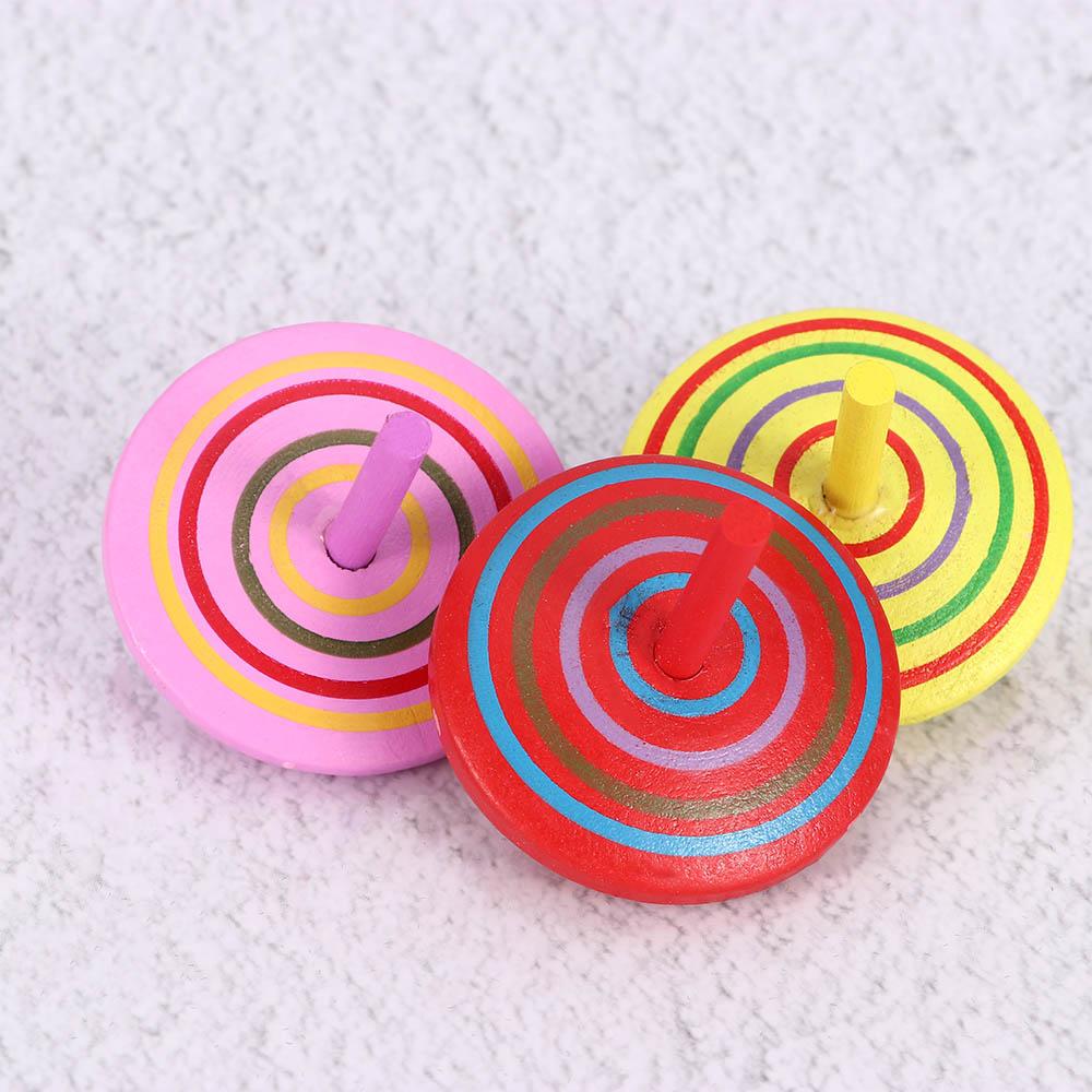 Utsøkt Fritid Barn Barn Flerfarget Roterende Tre Snurrebass Håndsnurrende Leke