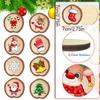 18pcs/set Vintage Christmas Tree Wood Pendant Cartoon Xmas Tree Hanging Ornament  New Year