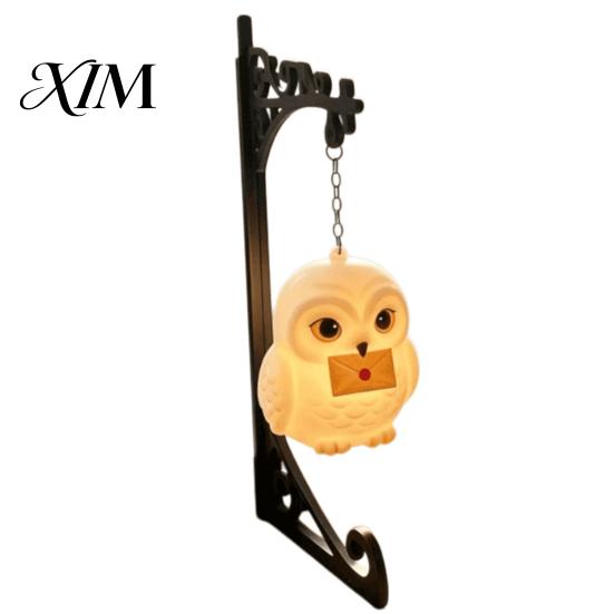 Durable Lightweight Night Light Metal Magic Owl Hanging Bookend Lamp, Resin Animal LED Light, for Kids Deer Bird Decor Bookshelf Window