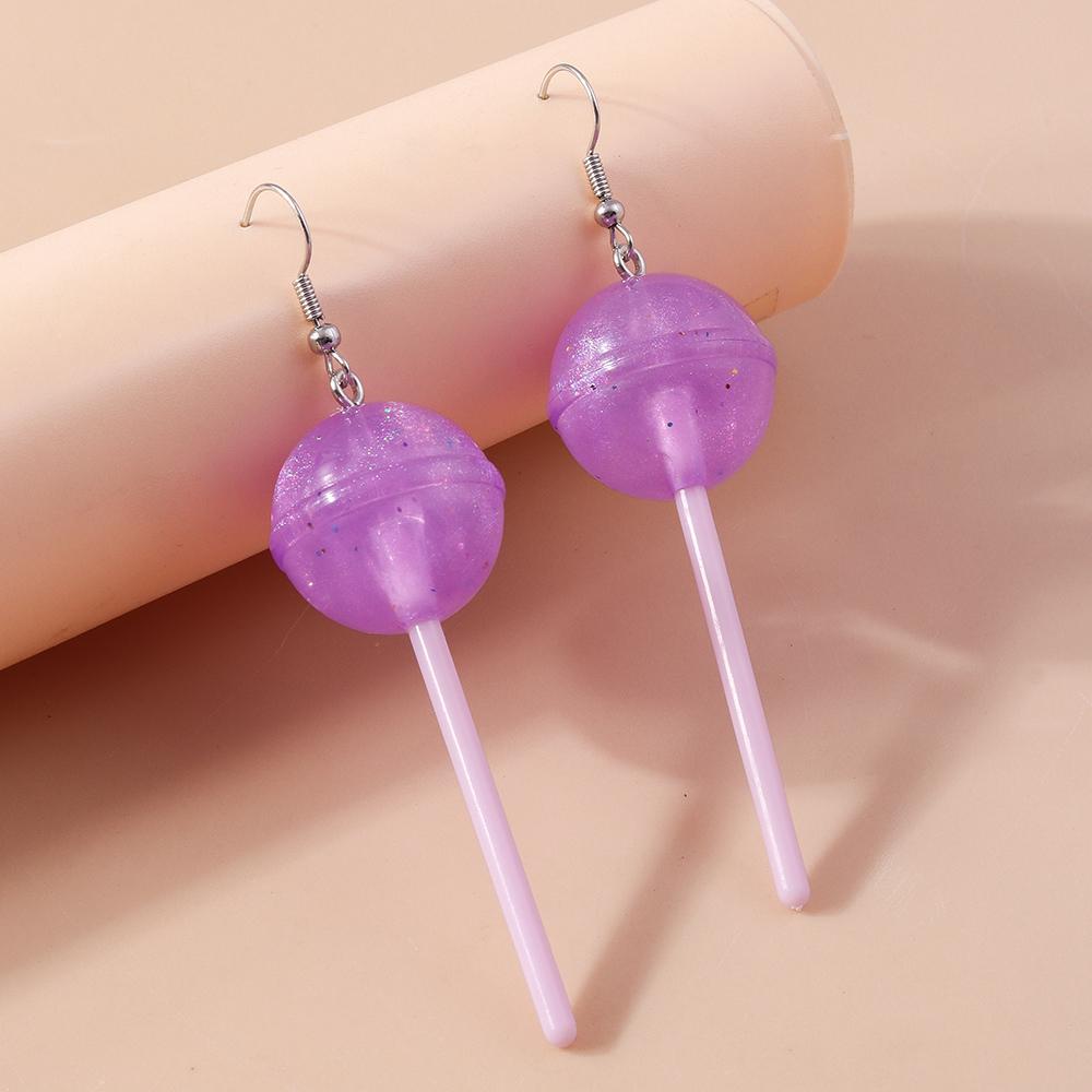 Cute Resin Sweet Lollipop Drop Earrings for Women Simulation Food Candy Dangle Earrings Girls Party Jewelry Gifts
