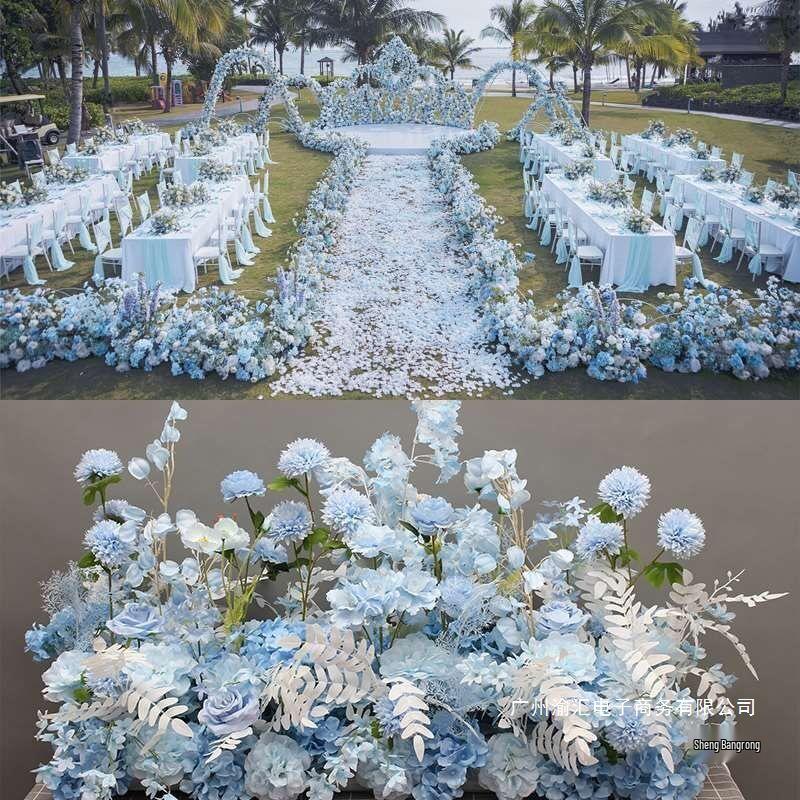 Wedding Aisle Decor: Large Silk Eucalyptus Flower Arrangement