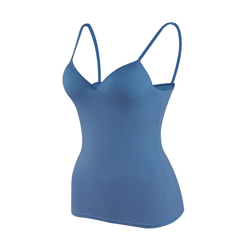 Women's Sexy Deep V Modal Camisole with Fixed Cups and Beautiful Back Design