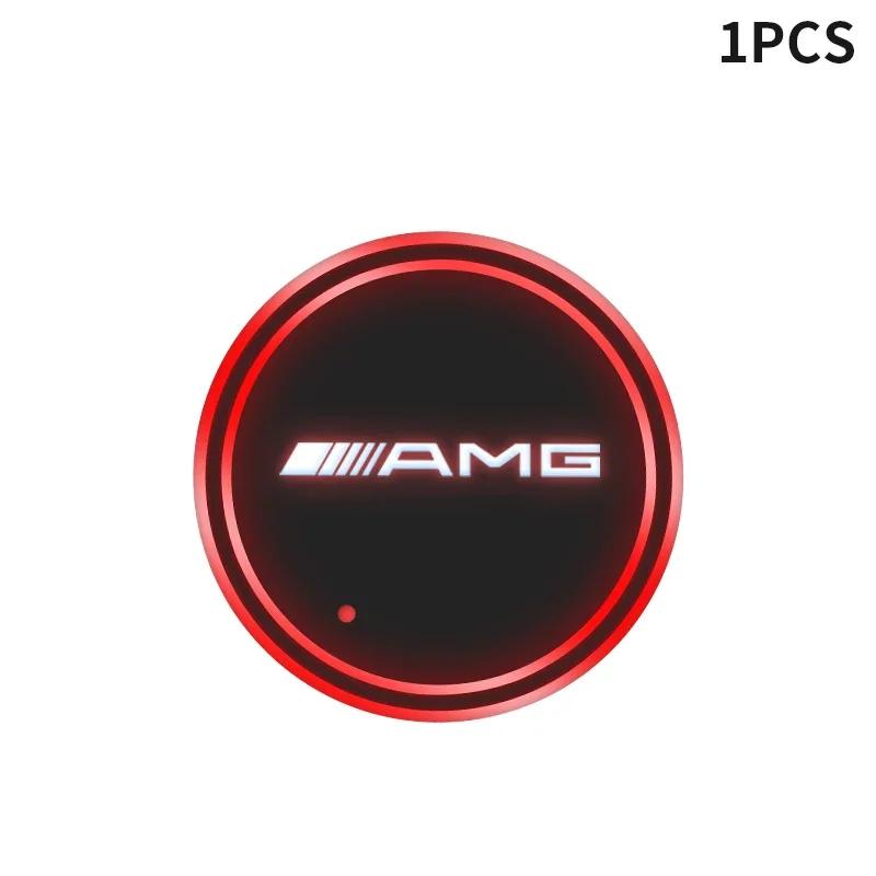 

car luminous water coaster car colorful atmosphere light non-slip mat For Mercedes Benz AMG GLE GLS CLS GLC CLA GLA Accessories