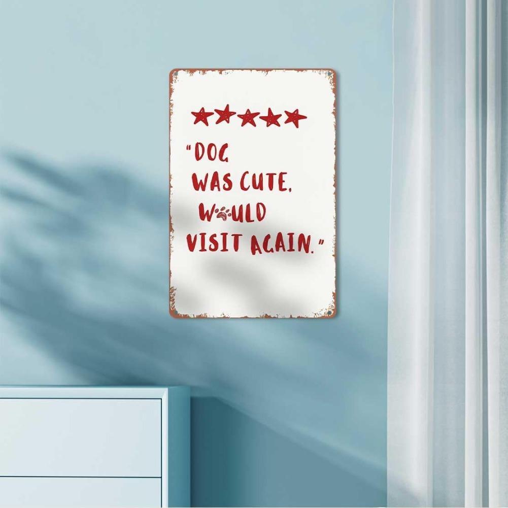 Aesthetic Funny Dog Quote Metal Signs Cute Red Text Art Poster Home Wall Decor, Suitable For Bedroom, Living Room, Bar