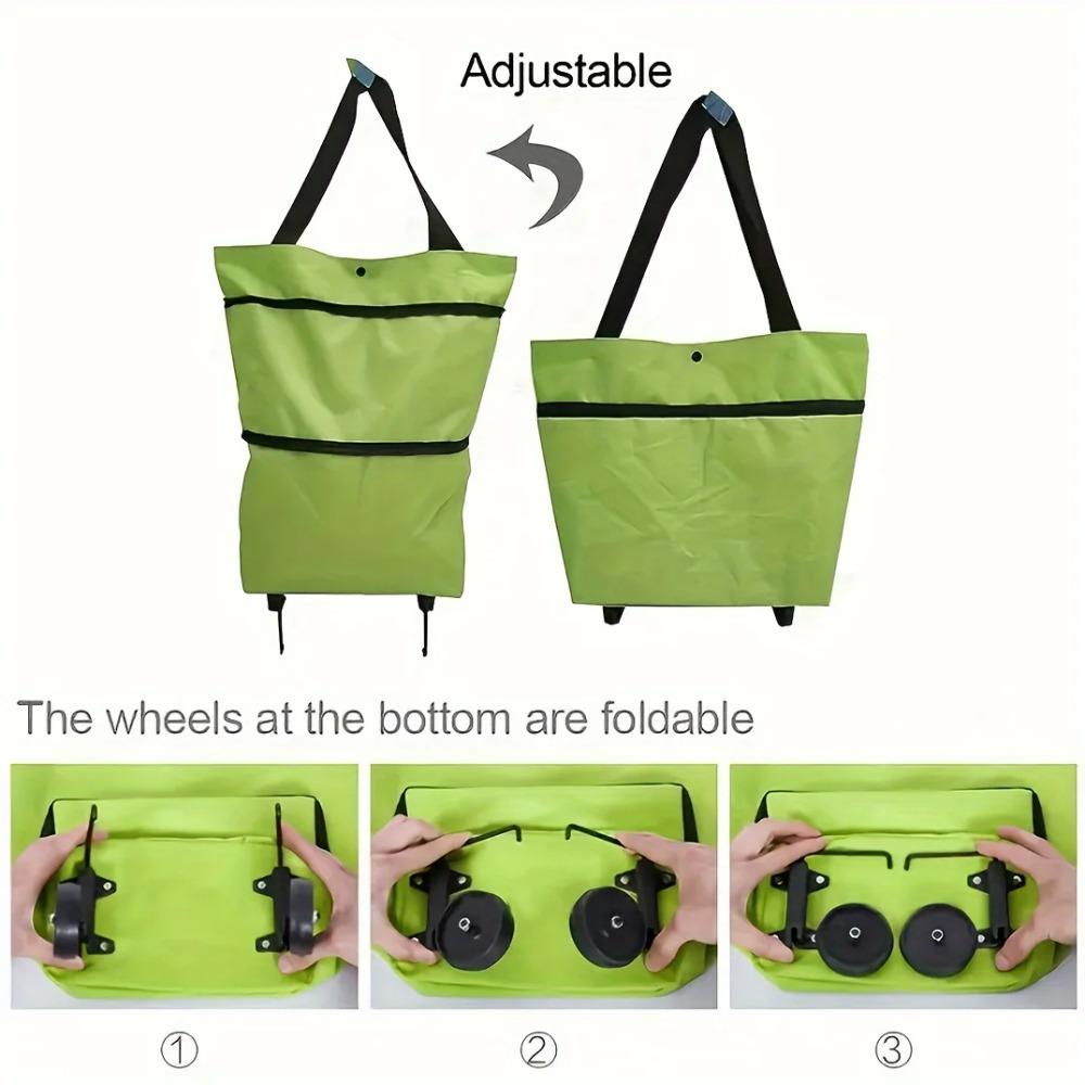 Waterproof Grocery Bag Oxford Cloth Shopping Trolley Foldable Shopping Bag with Wheel  Supermarket