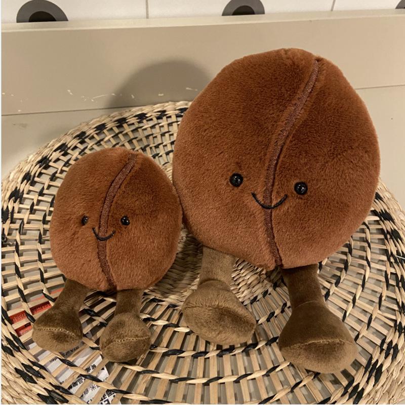 New Creative Simulated Coffee Food Plush Doll Pillow Brown Coffee Bean With Foot Soft Plush Stuffed Pillow Bedroom Sofa Decor