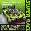 Eikee MOC City Płomień Samochód Wyścigowy Model Klocki 16 Kratek Sportowy Pojazd Klocki Zabawka dla Dzieci Prezent na Festiwal