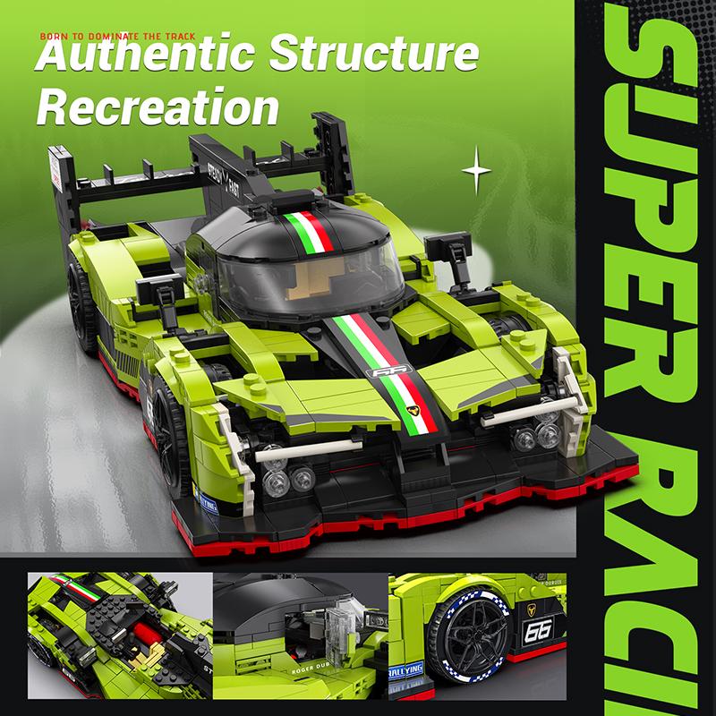 Eikee MOC City Flacără Mașină de Curse Model Blocuri de Construcție 16 Grile Vehicul Sport Cărămizi Jucărie pentru Copii Cadou Festival