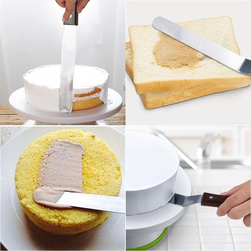 4/6/8/10 Zoll Edelstahl Kuchenspatel Buttercreme Icing Zuckerguss Messer Glätter Pinsel Küche Gebäck Kuchen Dekorationswerkzeuge