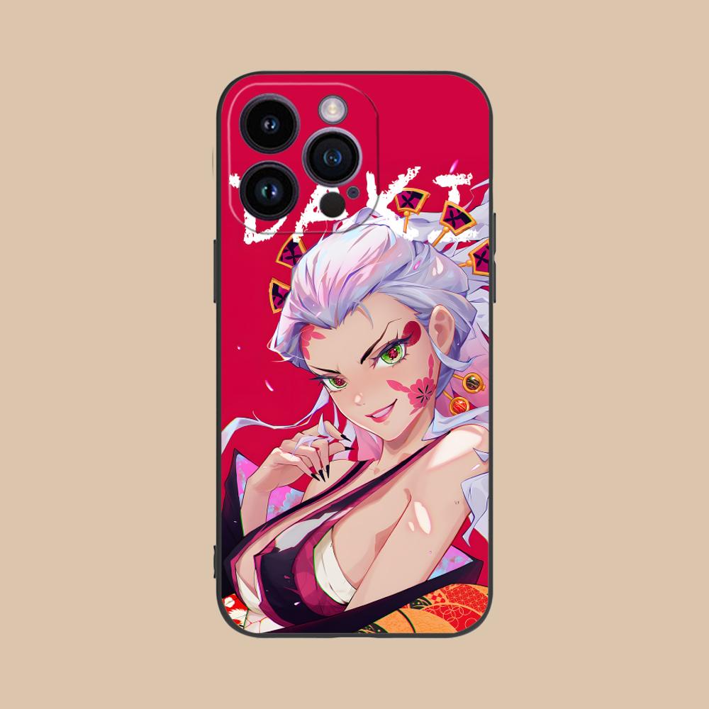 Demon Slayer Daki Gyutaro Phone Case for iPhone 16 15 14 13 12 11 X XR XS 8 7 Pro Max Plus Mini Black Cover Cellphones Pretty
