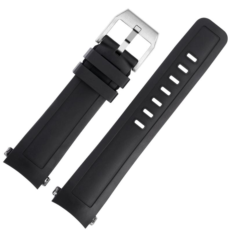 Correa de reloj de liberación rápida estilo original Para IWC AQUATIMER IW356802/376705 Ocean Timepiece Negro Extremo Curvo Correa de reloj de goma 22 mm