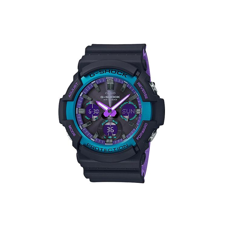 CASIO Men Black Watch GAS-100BL-1A GAS-100BL-1A Black Purple Watch Dial