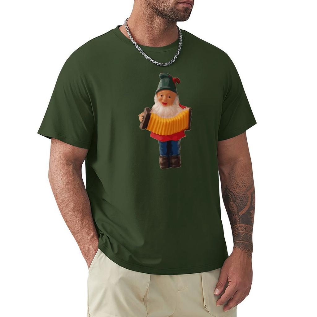 Gnome Playing The Concertina T-Shirt Oversized Graphic Tee Man T Shirt Anime Figures Anime T Shirts Mens Graphic T-Shirts