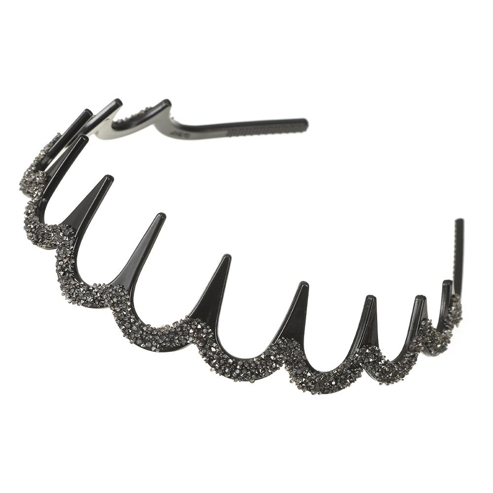 

Стразная повязка на голову с зубчиками для ежедневной фиксации распущенных волос, повязка для женщин, резинки для волос, для умывания, макияжа, аксессуары для волос