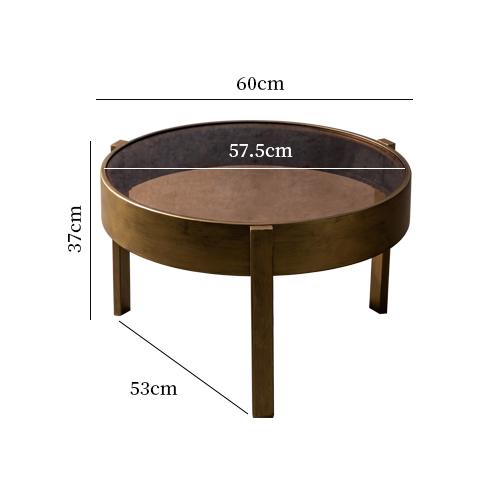 Nordic Round Coffee Table, Wrought Iron & Glass Side Table, Modern Circular Center Table, Sturdy Metal Frame for Living Room