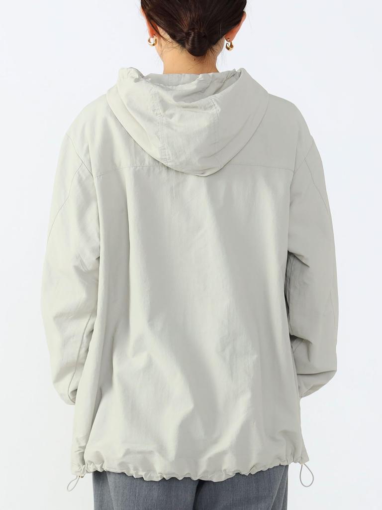 Beams Heart Light Grey Nylon Hoodie Blouson Women's (Sizes S-M)