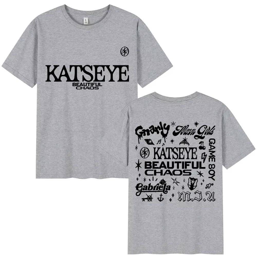 Korejské Katseye Krásný Chaos Tour Tričko Kpop Vintage Harajuku Móda Y2K Pánská Dámská Trička Bavlna Volné Tričko Dárky pro Fanoušky
