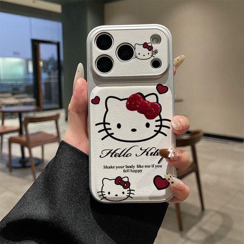 

Cartoon Cute KT Cat Phone Case with Bowknot for Apple 17 Pro Max/13 17