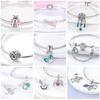 Copper Plated Dream Net Charms Beads Lucky Clover Horseshoe Dangle Fit Charm Bracelet Plata De Ley Original Jewelry Women Gift