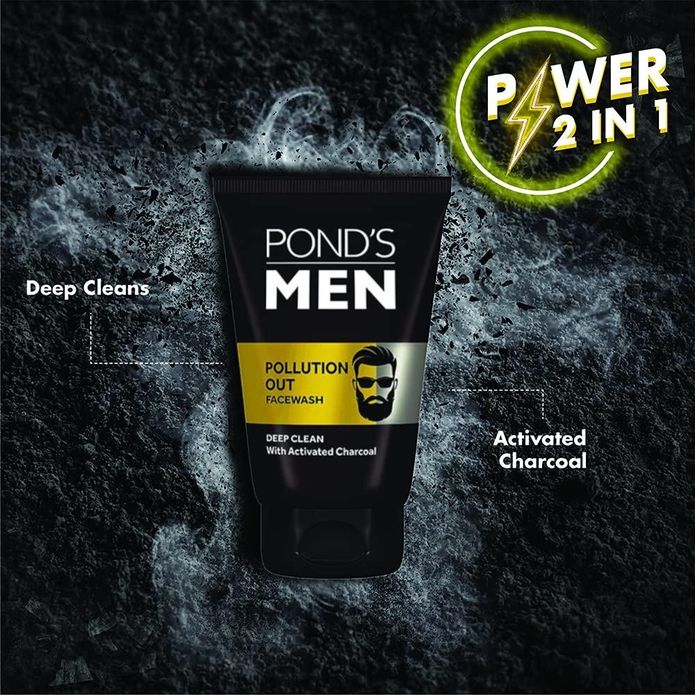 POND'S Men Charcoal Face Wash 50g For Deep Pore Cleanse Oil Control Pollution Removal Bright Skin Men’s Outdoor Skincare Daily Use