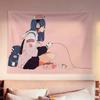VIKAMA Two Dimensional Girl Tapestry Kawaii Comic Theme Poster Background Bedroom Living Room Dormitory Home Decoration