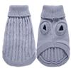 Solid Color High-Neck Cable Knit Eco-Friendly Pet Sweater Warm Autumn/Winter Pullover Dogs Cats 12 Vibrant Hues Simple Soft