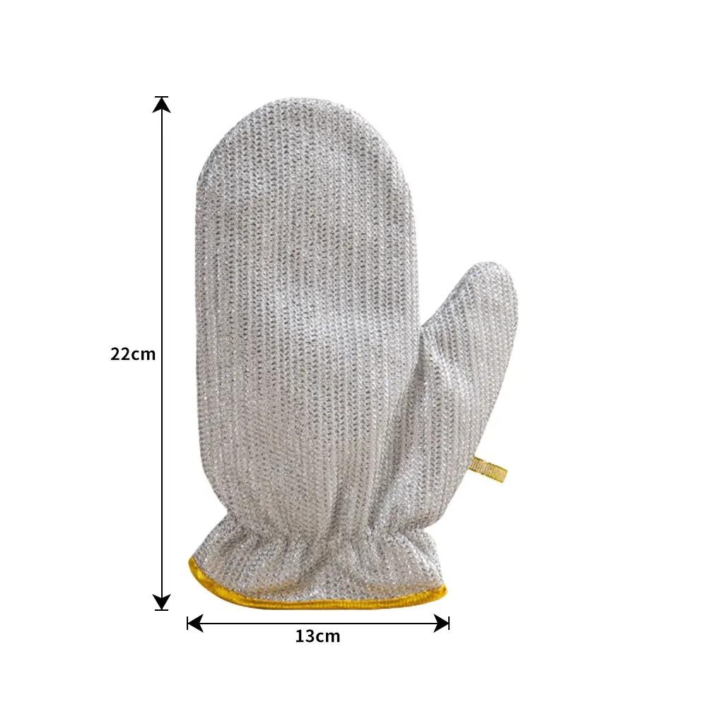 2PCS Kitchen Wire Cleaning Cloths Waterproof Thicken Dishwashing Gloves Pots Stove Top Non-Scratch Dishes Rags Household