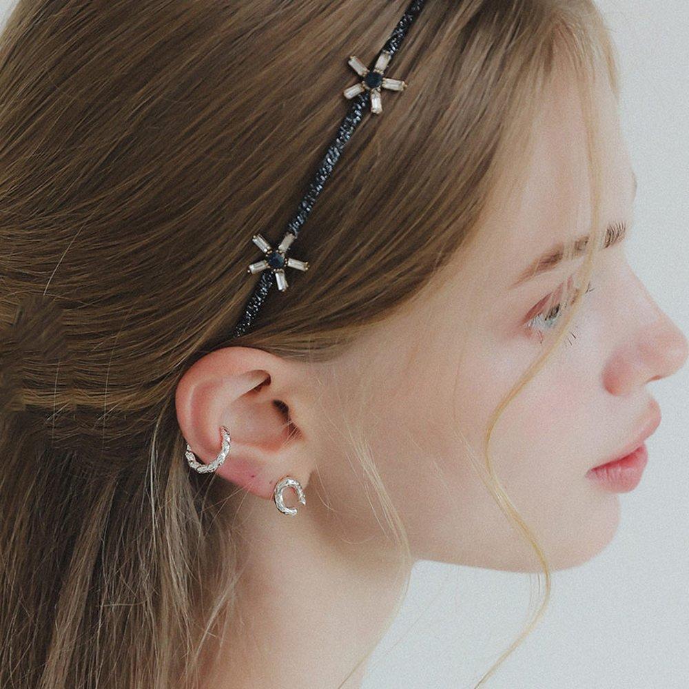 J.Lauren Bold Pebble Tweed Silver Ear Cuff M03942