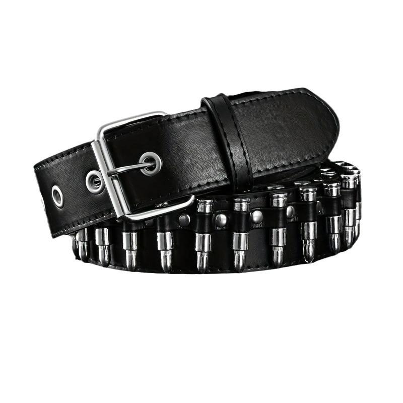 Unisex Punk Bullets Belt PU Leather Belt Adjustable Body Decoration Belt Gothic Rock Wild Holiday Costume Accessories Gifts