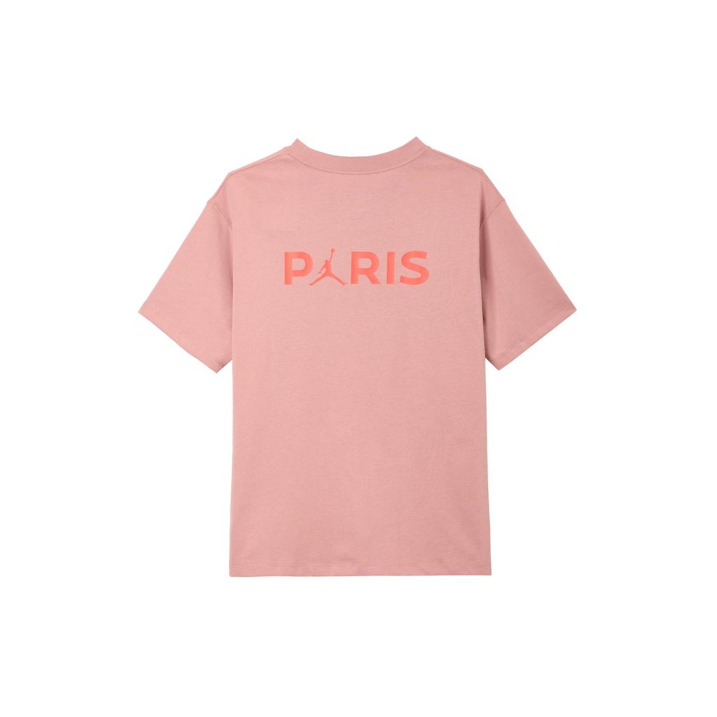 Jordan Paris Saint-Germain Round Neck Pullover Fashion Versatile Short Sleeve T-Shirt Women T-Shirt Rust-Pink FV7749612