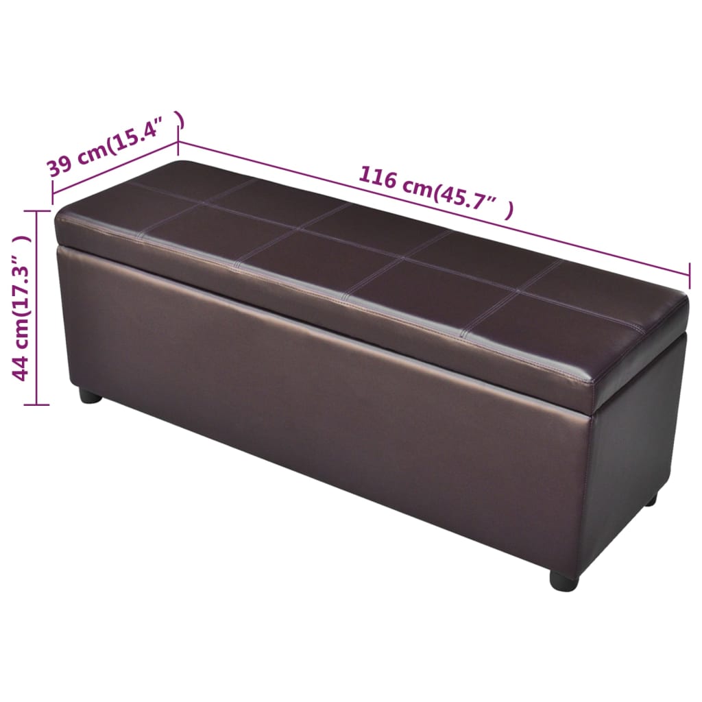 Vidaxl Lange Bank mit Stauraum, Holz, Braun