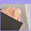 Geometric Rotating Ring For Women With Sunflower Design And Adjustable Copper Material