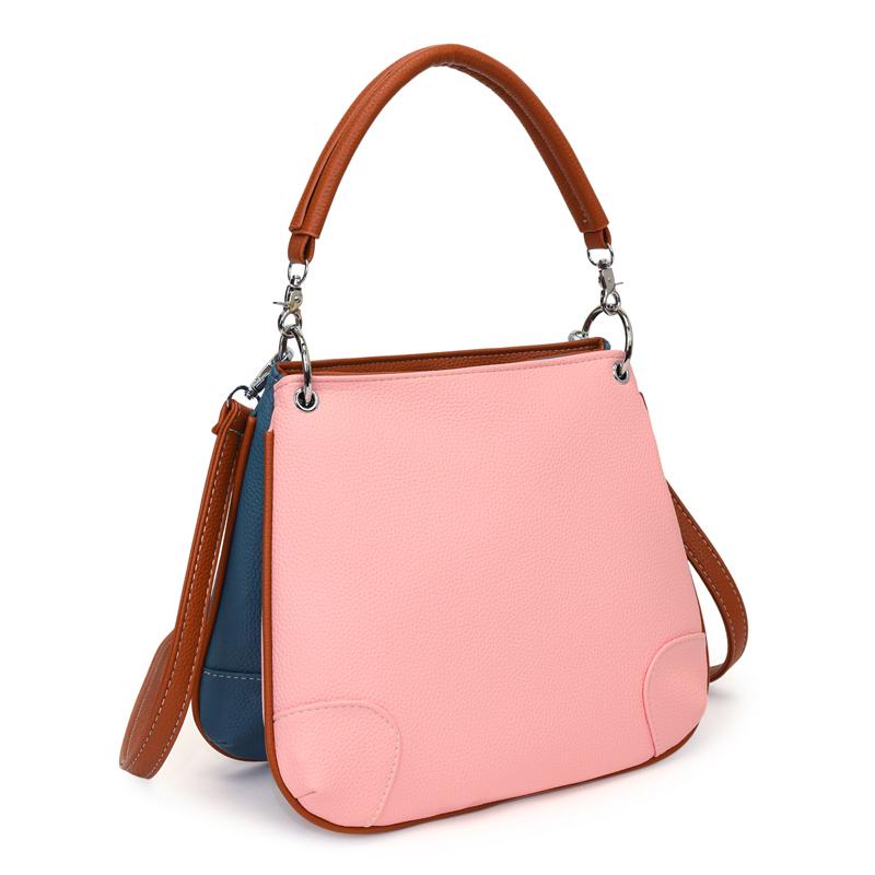 Women Handbag Patchwork Shoulder Messenger Office Work PU Leather Female Tote Bag Ladies Luxury Handbag Fashion Elegant Shoulder Bags