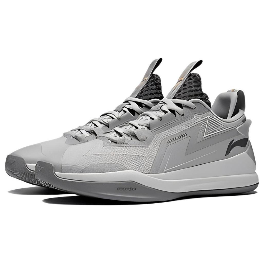 Li Ning Flash 2.0 Abrasion Resistant Slip Resistant Cushioning Low top Performance Basketball Shoes Men's Smoke Gray ABAS099-3