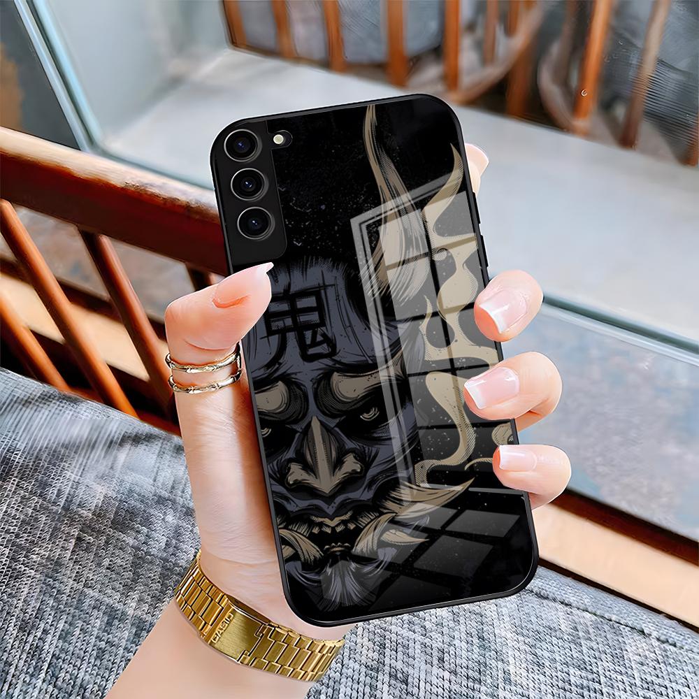 Samurai Mask Phone Case For Samsung A25 A13 A33 5G A54 A36 A35 A56 A52 A14 Shockproof Glass Cover