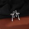 Silver Color Bowknot Drop Earrings for Women Girls Korean Hollow Bow Ear Studs