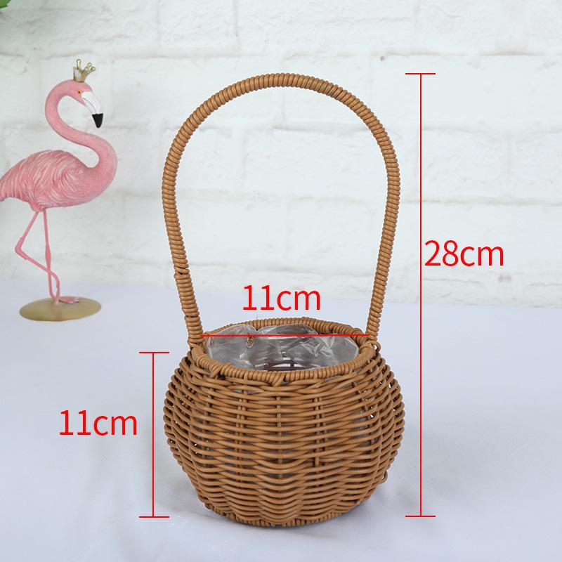 Valentinstag Handgefertigter Rattan Picknick- und Blumenkorb für Hochzeiten und Heimdekoration