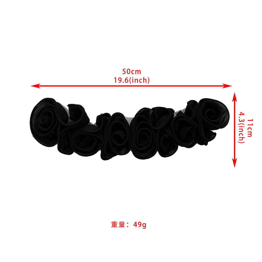 Black Pleated Flower Lace Decoration Front Collar Collar Flower Corsage Accessories Clothing Swimsuit Dress Cloth Sticker Accessories