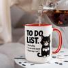 Cat To-Do List Coffee Mug Ceramic Tea Cup with Humorous Checklist