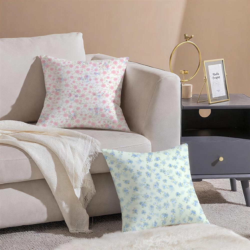 Elegant Flowers With Artistic Patterns Pillow Case Double-Sided Plush Sofa Cushion Covers Organic Breathable Invisible Zipper