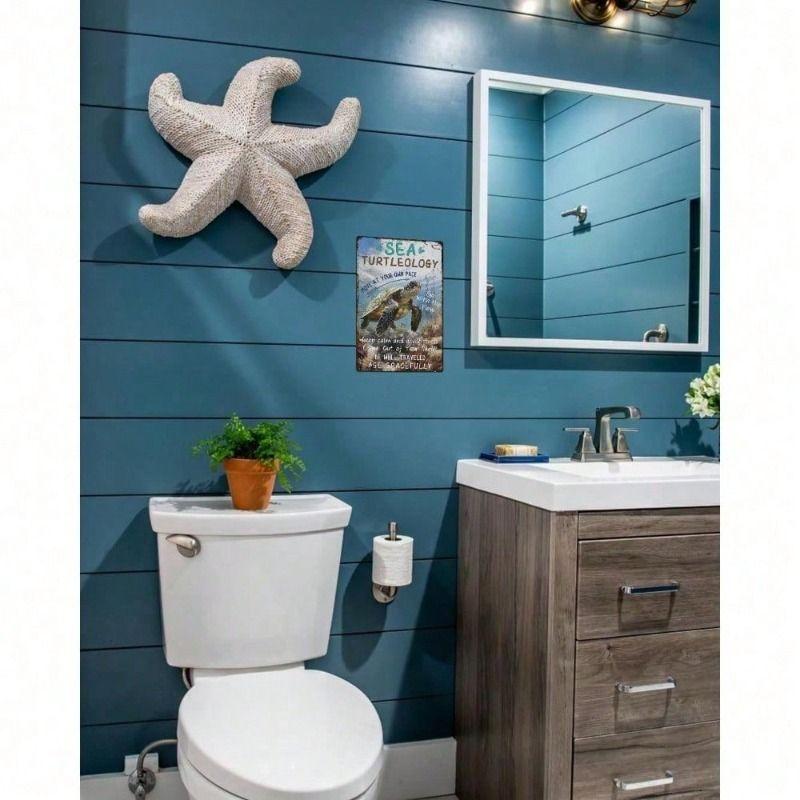 Metal Wall Art Sea Turtle Marine Decor for Bathroom