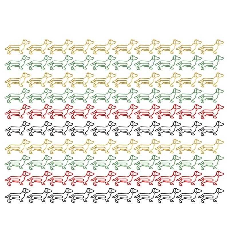 100 шт. Скрепки для бумаги в форме собак, Милые животные, Закладки, Маркировочные скрепки, Декоративные скрепки для бумаги, Офисные школьные принадлежности