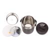 2L Dark Gray Insulated Food Container Multi Layer Stainless Steel Large Capacity Insulation Vacuum Food Jar